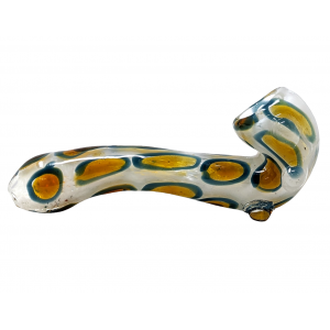 5.5" Frit Dual Color Polka Dot Double Marble Sherlock Hand Pipe - (Pack of 2) [STJ73]